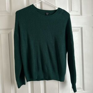 Express Dark Green Crew Neck Sweater
